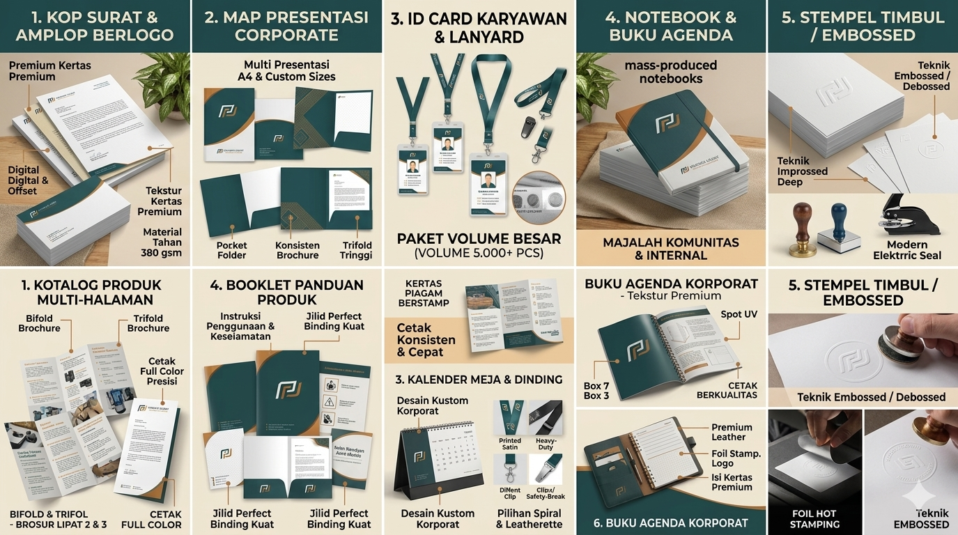 Hasil cetakan layanan Branding Stationery